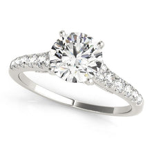  14k White Gold Diamond Engagement Ring With Single Row Band (1 3/4 cttw)