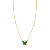 14K Yellow Gold Primavera Malachite Butterfly Necklace, view 2