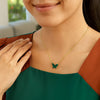 14K Yellow Gold Primavera Malachite Butterfly Necklace, view 5