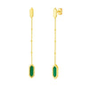 14K Yellow Gold Hexagon Malachite Drop Earrings