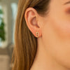 14K Yellow Gold Paperclip Link Stud Earrings, view 5