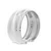 Sterling Silver Rhodium Plated Bold Ribbed Cuff Bangle (25.00 mm)