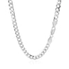Rhodium Plated Sterling Silver Curb Style Chain (5.50 mm), view 3