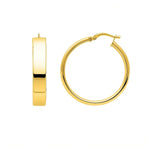 Large Tube Shaped Hoop Earrings in 14K Yellow Gold, view 2