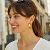 Large Tube Shaped Hoop Earrings in 14K Yellow Gold, view 3