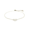 14k White Gold Adjustable Heart Bracelet (0.90 mm)
