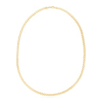 14K Yellow Gold High Polish The Textured Fancy Chain Necklace (4.00 mm)