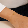 14K Yellow Gold Mini Initial I Bracelet, view 6
