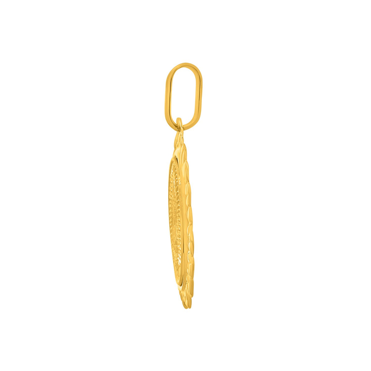 Religious Pendant with Our Lady of Guadalupe in 14K Yellow Gold, view 2