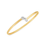 14K Two Tone Gold Diamond Hardware Bangle (3.00 mm), view 2