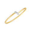 14k Two Tone Gold Diamond Hardware Bangle (3.00 mm), view 2