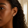 14K Yellow Gold Yours Truly Initial R Stud Earrings, view 3