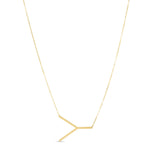 14K Yellow Gold Yours Truly Large Initial Y Necklace