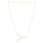 14K Yellow Gold Yours Truly Large Initial Y Necklace, view 2