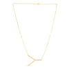 14K Yellow Gold Yours Truly Large Initial Y Necklace, view 2