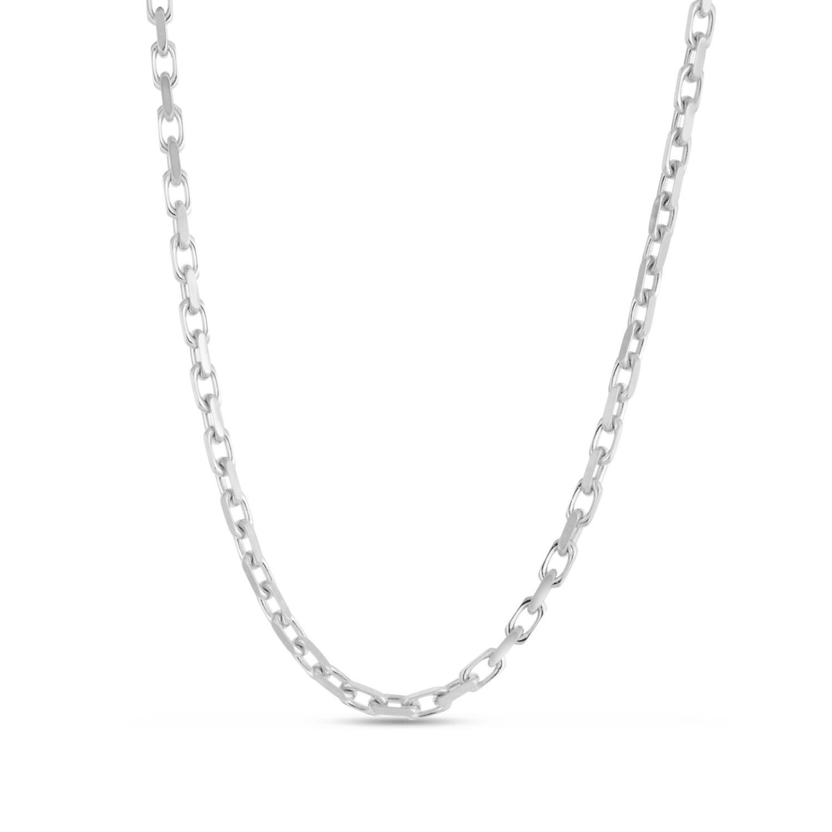 Sterling Silver Rhodium Plated French Cable Chain (3.40 mm), view 2