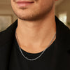 Sterling Silver Rhodium Plated French Cable Chain (3.40 mm), view 6