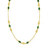 14K Yellow Gold Hexagon Malachite Inlay Links Necklace