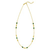 14K Yellow Gold Hexagon Malachite Inlay Links Necklace, view 2