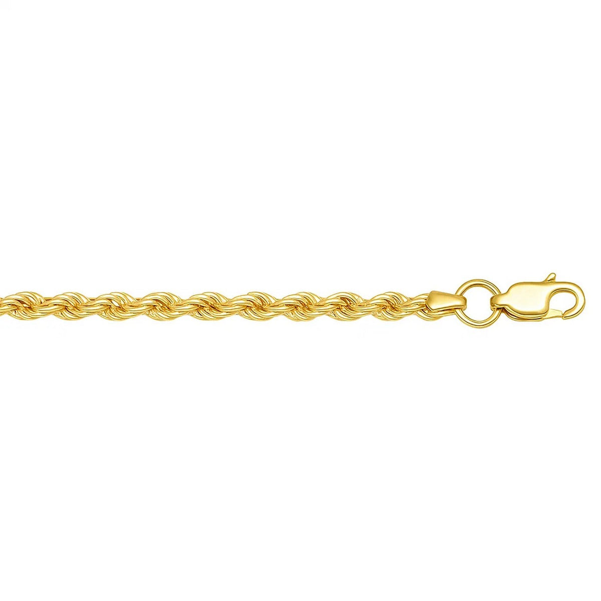 Lite Rope Chain Bracelet in 10K Yellow Gold (2.50 mm), view 2