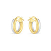 14K Two Tone Gold Double Round Hoops, view 2