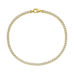 14K Two Tone Gold Diamon Oro Tennis Bracelet (2.40 mm)