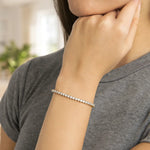 14K Two Tone Gold Diamon Oro Tennis Bracelet (2.40 mm), view 3