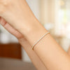 14K Two Tone Gold Diamon Oro Tennis Bracelet (2.40 mm), view 4