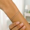 14K Two Tone Gold Diamon Oro Tennis Bracelet (2.40 mm), view 5