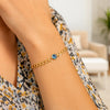 14K Yellow Gold Blue Topaz Curb Chain Bracelet (3.60 mm), view 5