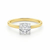 1 Carat Cushion Lab Grown IGI G/VS1 Diamond Solitaire Ring in 10K Yellow Gold