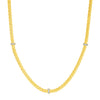 Woven Rope Necklace with Diamond Accents in 14K Yellow Gold
