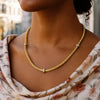 Woven Rope Necklace with Diamond Accents in 14K Yellow Gold, view 3