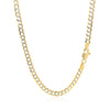 14k Two Tone Gold Pave Curb Chain (3.60 mm)