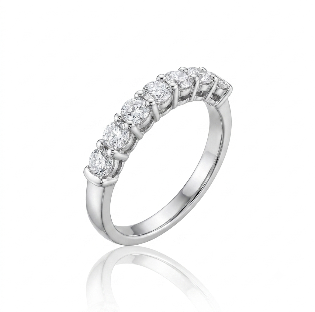 14K White Gold Wedding Band Size 6.5 0.67ctw