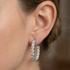 Diamond Designs White 14 Karat Gold 1ctw Diamond Medium Hoop Earrings *