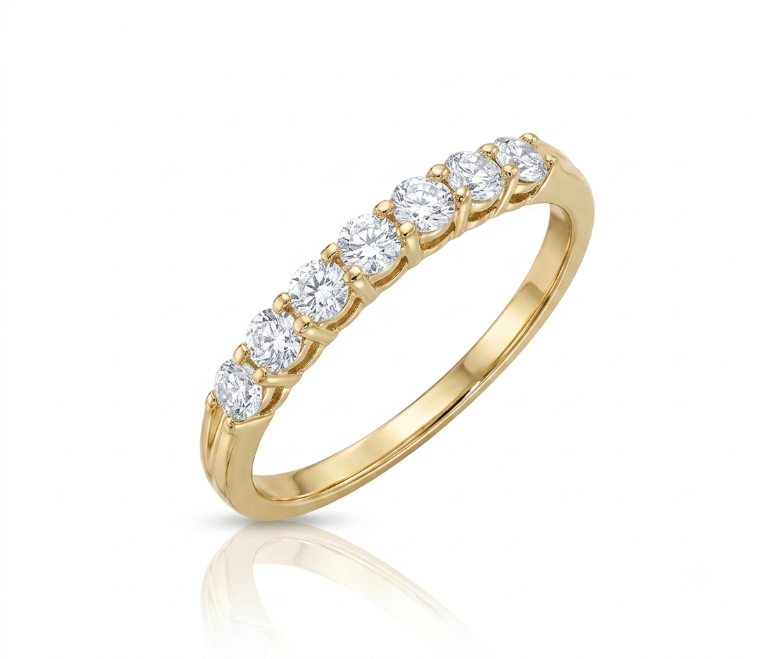14K Yellow Gold Wedding Band Size 6.5 0.35ctw