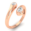 Lab Diamond Pear Bypass Ring 1/2 Ctw. in Gold
