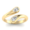 Lab Diamond Pear Bypass Ring 1/2 Ctw. in Gold