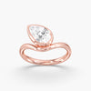 Lab Diamond Pear Pinky Ring 1 Ct. in Gold