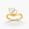 Lab Diamond Pear Pinky Ring 1 Ct. in Gold