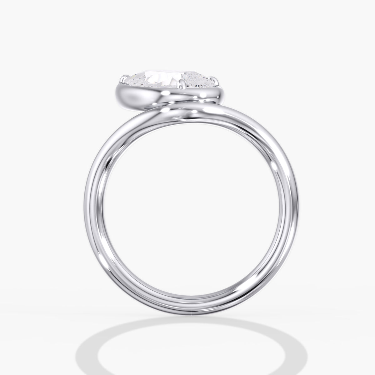 Lab Diamond Pear Pinky Ring 1 Ct. in Gold