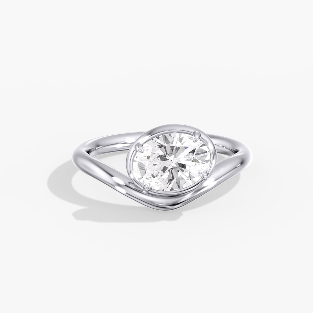 Lab Diamond Oval Pinky Ring 1 Ct. in Gold