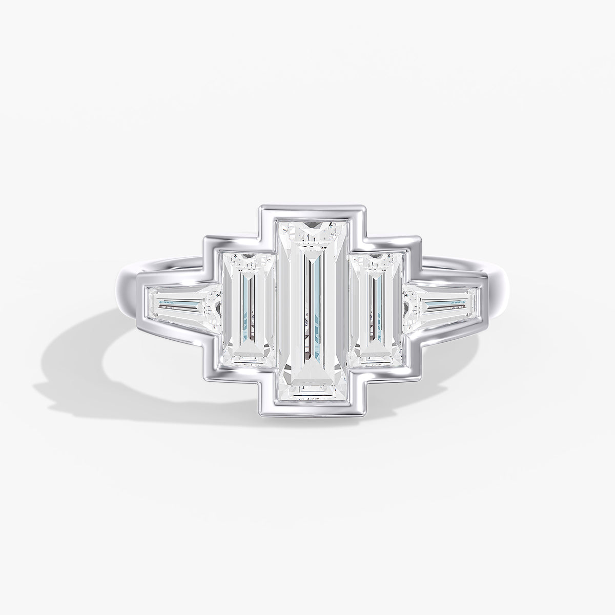 Lab Diamond Bezel Baguette Ring 2 Ctw. in Gold