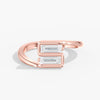 Lab Diamond Elongated Baguette Ring 3/4 Ctw. in Gold