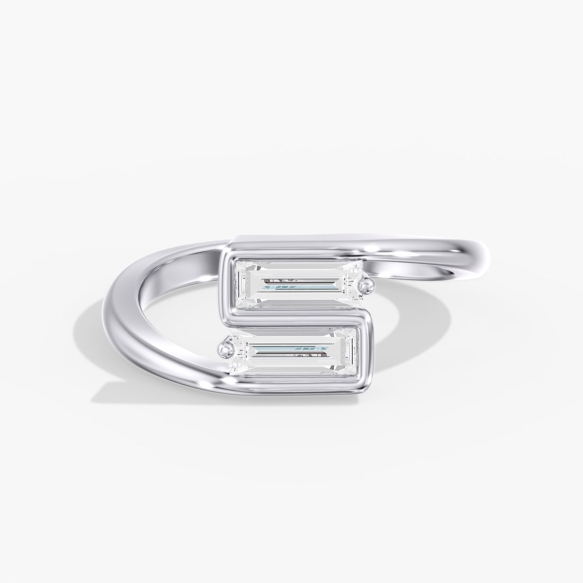 Lab Diamond Elongated Baguette Ring 3/4 Ctw. in Gold