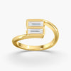 Lab Diamond Elongated Baguette Ring 3/4 Ctw. in Gold