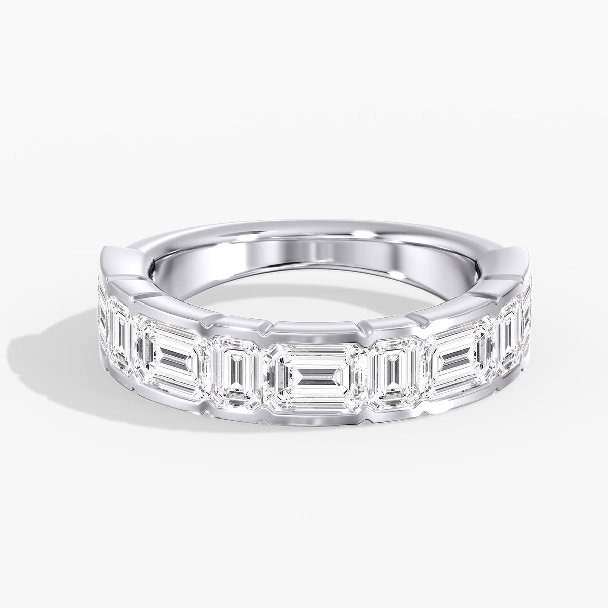 Lab Diamond Emerald Cut Band 3 1/2 Ctw. in Gold