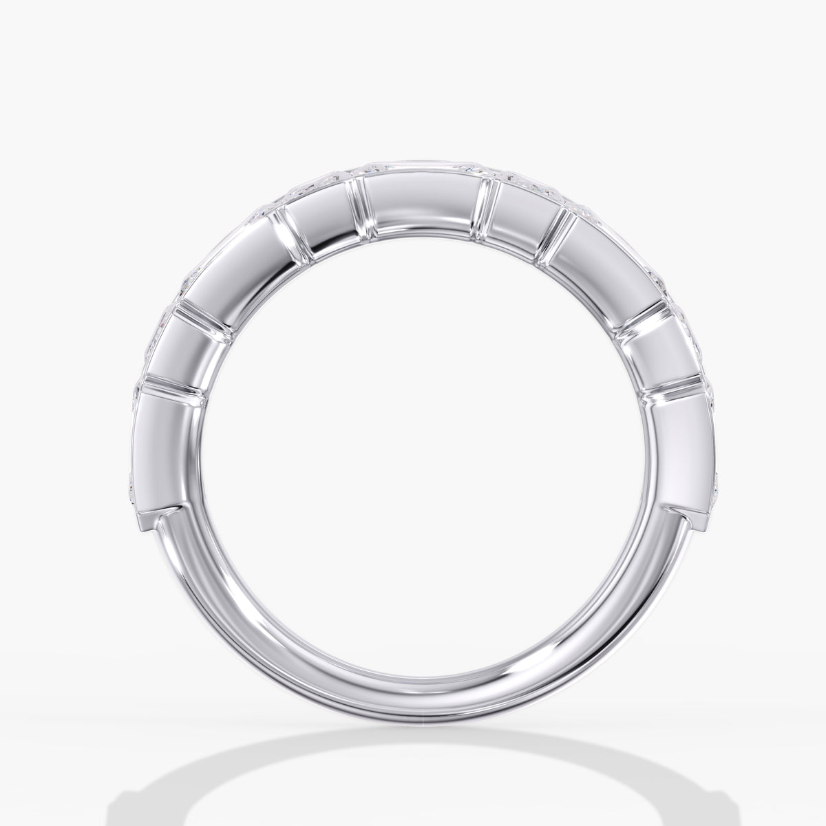 Lab Diamond Emerald Cut Band 3 1/2 Ctw. in Gold