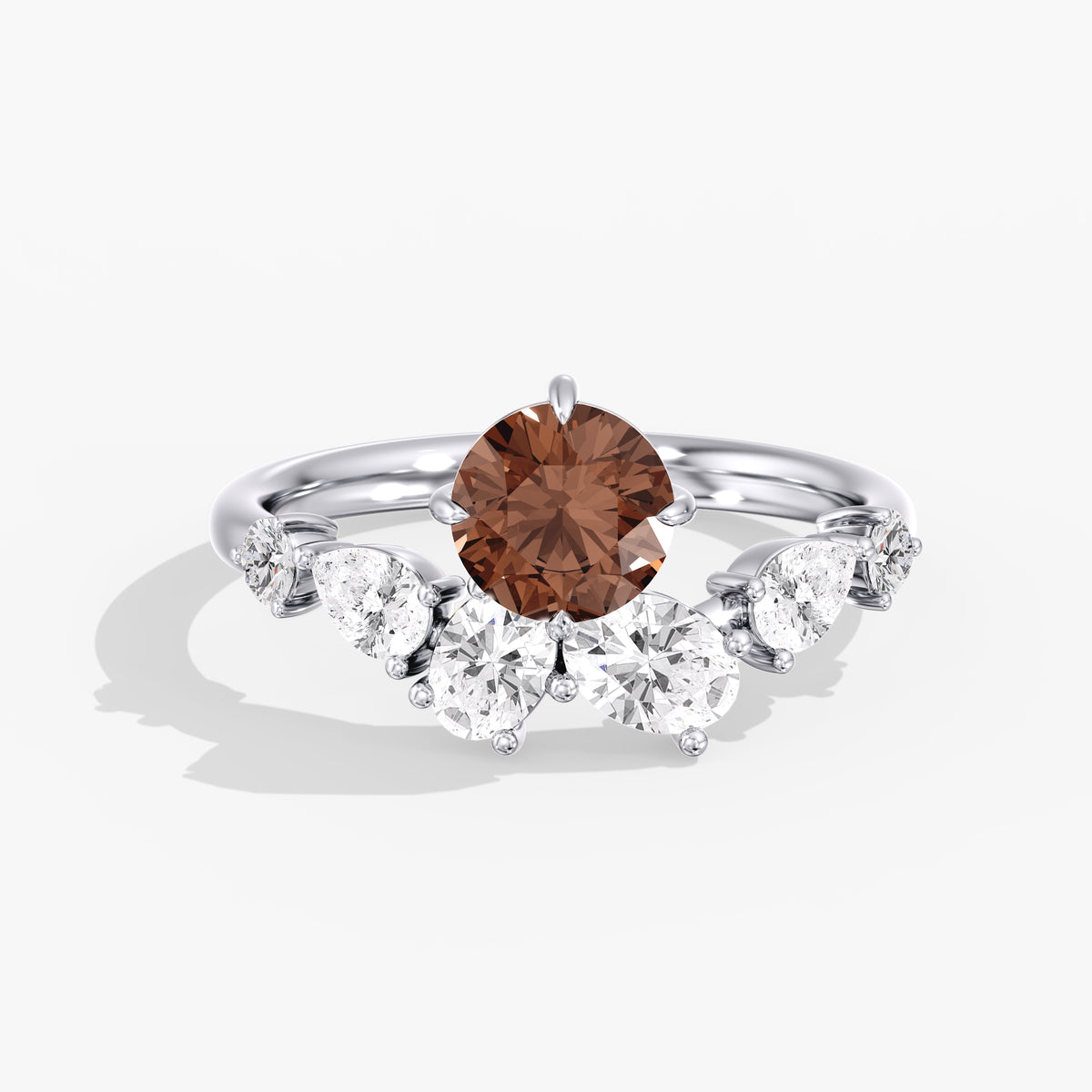 Lab Diamond Round Champagne Ring 2 Ct. in Gold